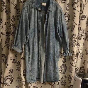 Universal Thread Blue Stonewash Denim Shirt Dress Size L